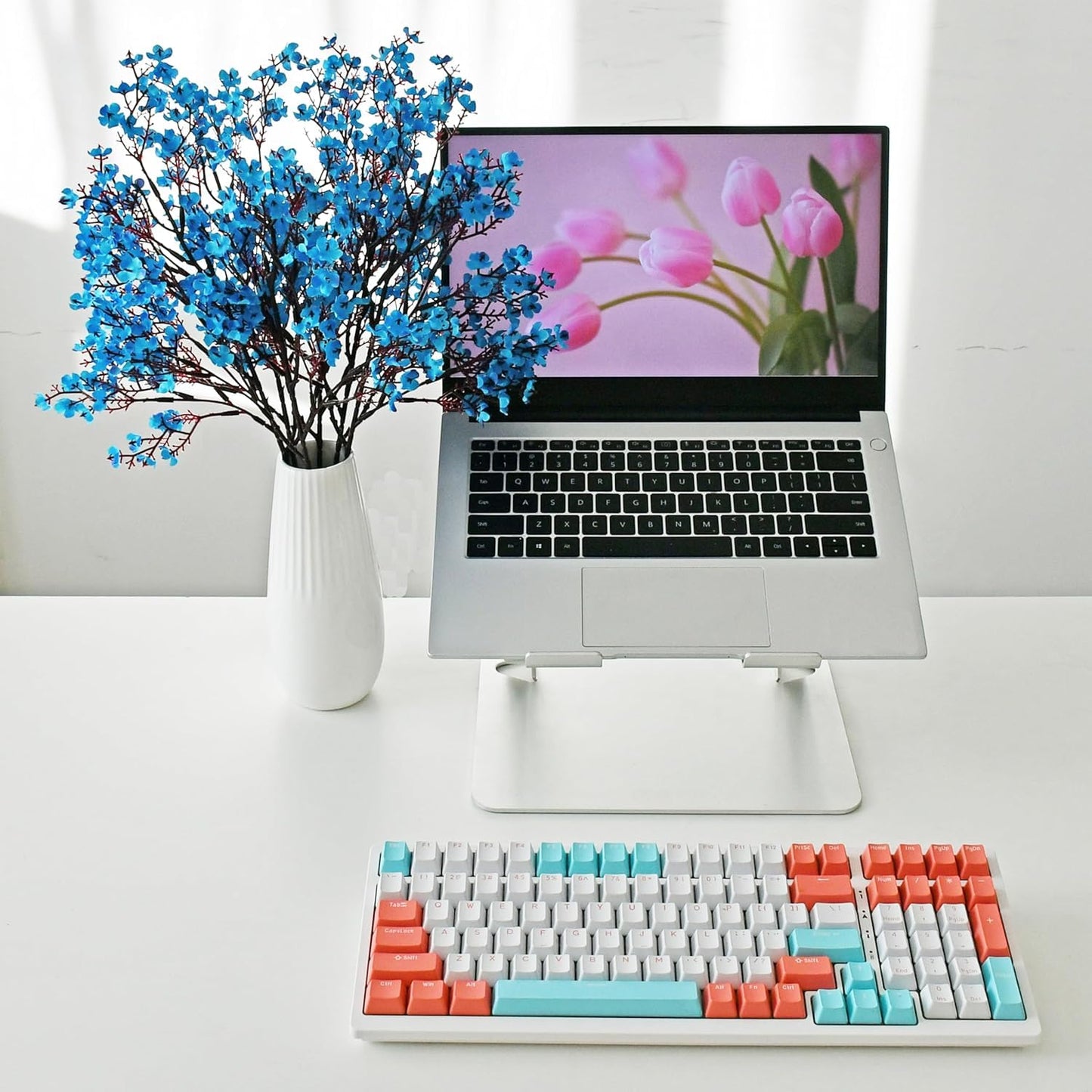 Dekorly Long Stem Artificial Baby Breath Flowers Real Touch Silk Gypsophila Bouquets for Office Indoor Outdoor Wedding DIY Party Centerpieces Decoration