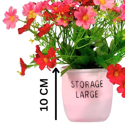 Dekoly Artificial Daisy Flower with Pot Fake Arrangements for Home Office Restaurant Table Decor Bedroom Living Room Bathroom Dining Room Tabletop Decor | Height : 30CM