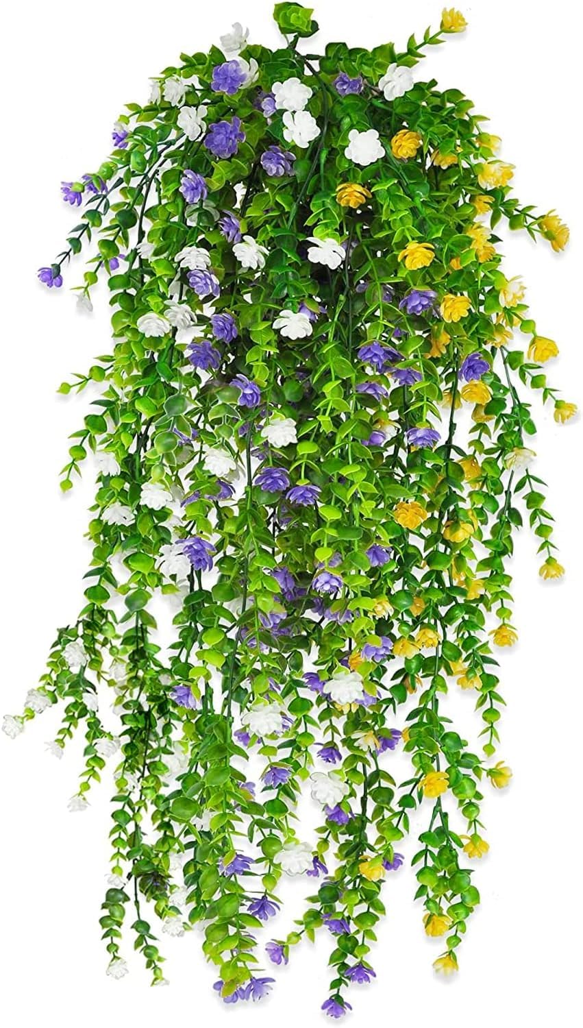 Dekorly Artificial Monstera Leaves Hanging Plants – UV Resistant Tropical Ivy (2 Pack, 65CM)