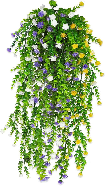 Dekorly Artificial Monstera Leaves Hanging Plants – UV Resistant Tropical Ivy (2 Pack, 65CM)