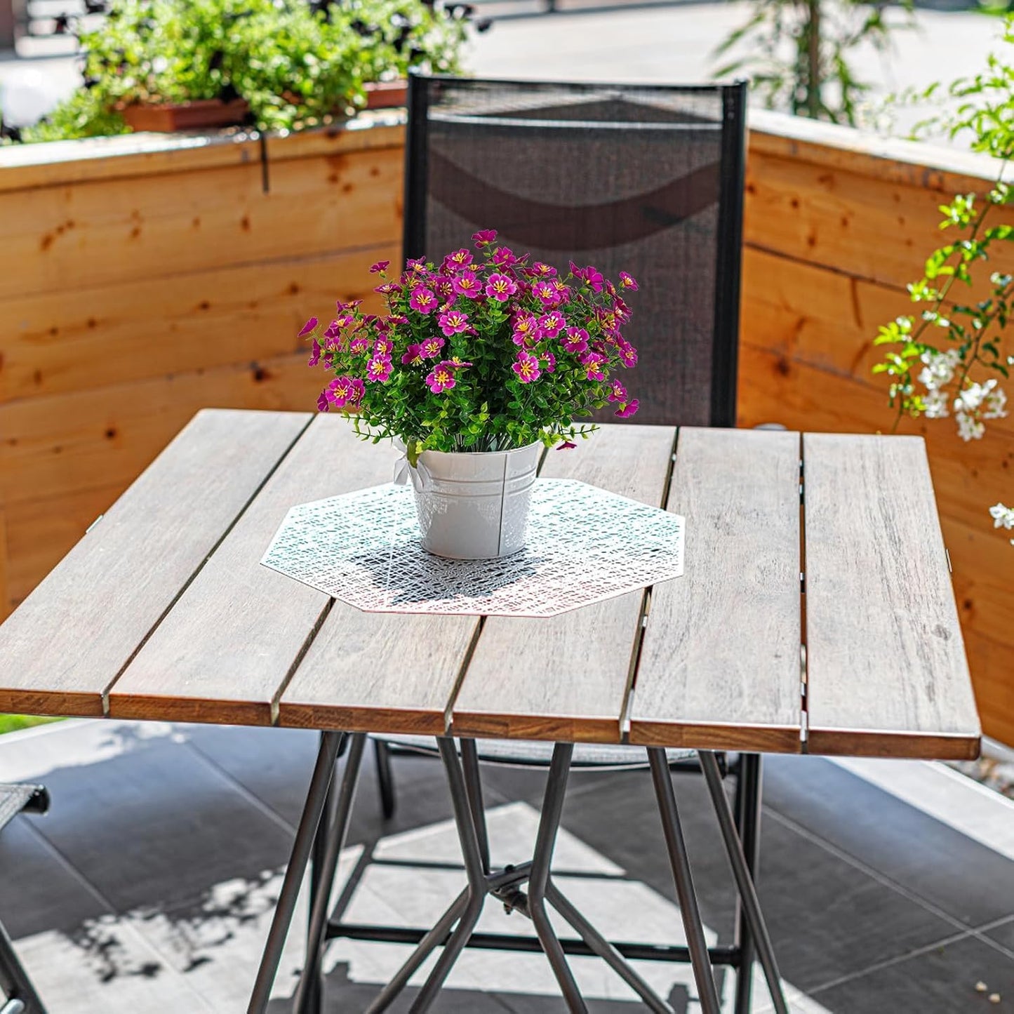 Dekorly Artificial Daisy Flowers Faux Plants Shrubs Plastic Greenery UV Protected for Living Room House Wall Window Porch Office Wedding Decor