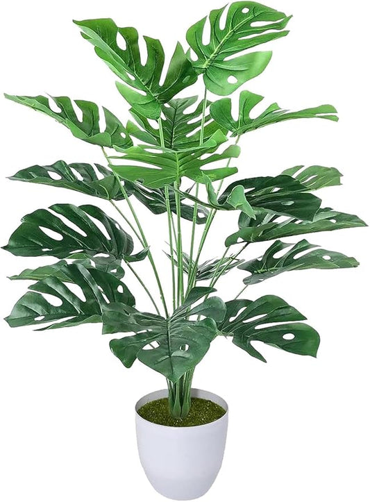 Dekorly Fake Plants Large Artificial Tree Monstera Faux Areca Palm Plants in Pot Tall (Green)