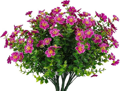 Dekorly Artificial Daisy Flowers Faux Plants Shrubs Plastic Greenery UV Protected for Living Room House Wall Window Porch Office Wedding Decor