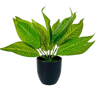 Dekorly Artificial Plant with Pot for Home Decor, Office Artificial Plant Arrangement for Farmhouse Bathroom Dining Table Decorations Restaurant Table Decor | Pack of 1 (Small26Patta-CoolPot)