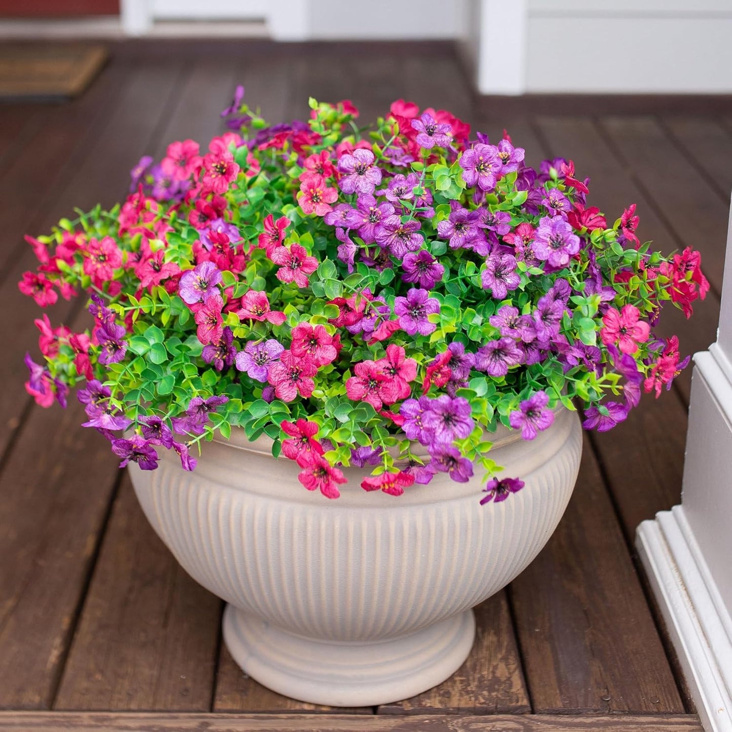 Dekorly Artificial Fake Daisy Flowers Plants for Outdoor Winter Christmas Decoration Faux Silk Daisy Resistant Look Real for Outside Planter Garden Home Office Room Decor |(Pack of 4)