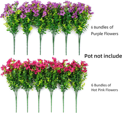 Dekorly Artificial Fake Daisy Flowers Plants for Outdoor Winter Christmas Decoration Faux Silk Daisy Resistant Look Real for Outside Planter Garden Home Office Room Decor |(Pack of 4)