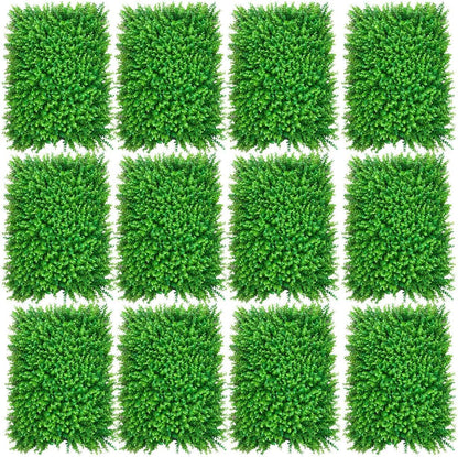 Dekorly Artificial Greenery Wall Décor | Faux Boxwood Panels & Grass Wall Backdrop for Home, Garden, Balcony & Privacy Fence | 24"x16" (Green)