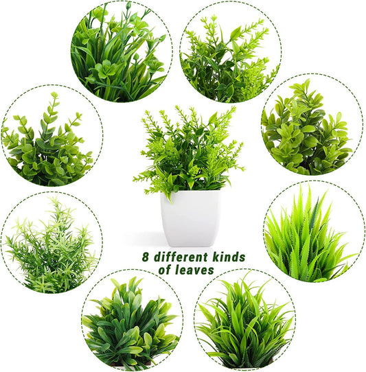 Dekorly Artificial Potted Plants, Eucalyptus Plants Small Indoor Potted Houseplants