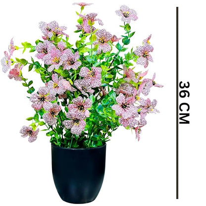 Dekorly Artificial Daisy Fern Flowers with BlackCool Pot in Fake Flowers Bouquet for Centerpiece Table Decorations Home Office Kitchen Decor | Height 30 CM