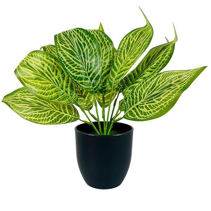Dekorly Artificial Plant with Pot for Home Decor, Office Artificial Plant Arrangement for Farmhouse Bathroom Dining Table Decorations Restaurant Table Decor | Pack of 1 (Small26Patta-CoolPot)
