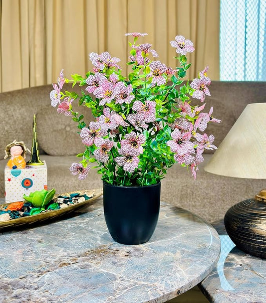 Dekorly Artificial Daisy Fern Flowers with BlackCool Pot in Fake Flowers Bouquet for Centerpiece Table Decorations Home Office Kitchen Decor | Height 30 CM