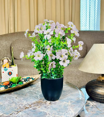 Dekorly Artificial Daisy Fern Flowers with BlackCool Pot in Fake Flowers Bouquet for Centerpiece Table Decorations Home Office Kitchen Decor | Height 30 CM