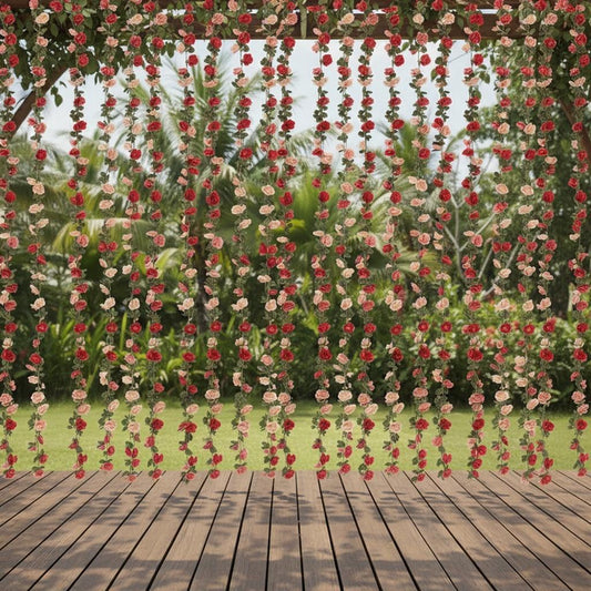 Dekorly Artifical Flower Garland,Rose Garland,Pink Flower Vines for Decoration, Wedding, Garden, Wall Decoration,Backdrop,Bedroom,Birthday Party, Christmas Decor
