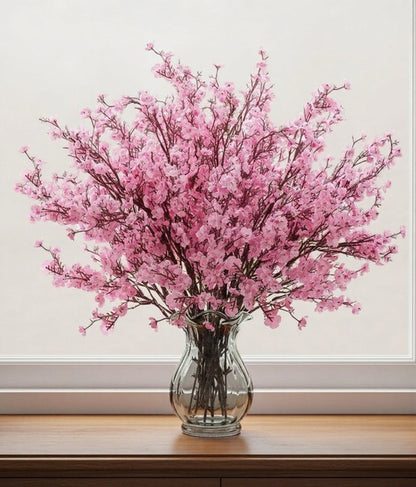 Dekorly Artificial Baby's Breath Gypsophila Flower Bunch for Home Decoration | Flowers for Vases| Decoration Items for Living Room|Home Decor|Diwali Decor|Chritmas (5 Pcs)