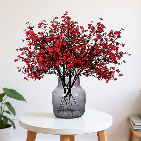 Dekorly Artificial Baby's Breath Gypsophila Flower Bunch for Home Decoration | Flowers for Vases| Decoration Items for Living Room|Home Decor|Diwali Decor|Chritmas (5 Pcs)