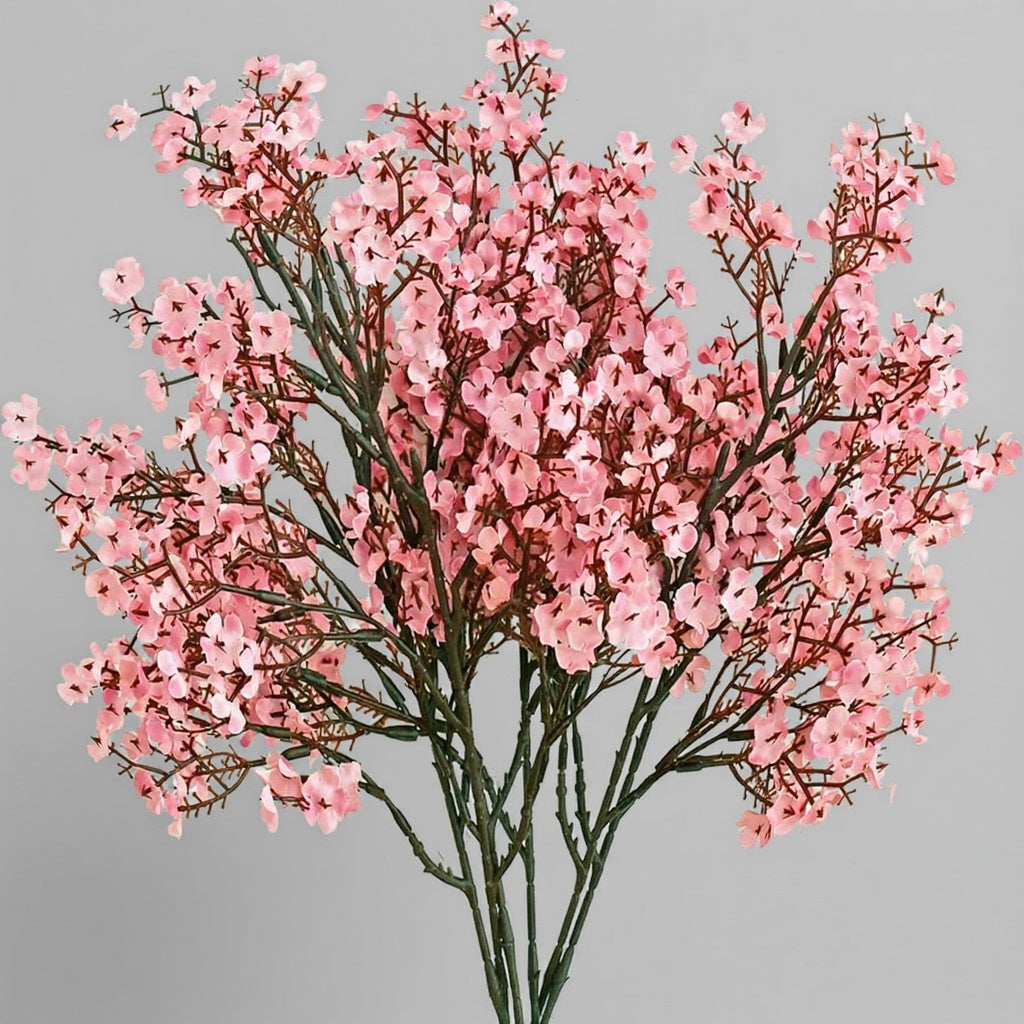 Dekorly Long Stem Artificial Baby Breath Flowers Real Touch Silk Gypsophila Bouquets for Office Indoor Outdoor Wedding DIY Party Centerpieces Decoration