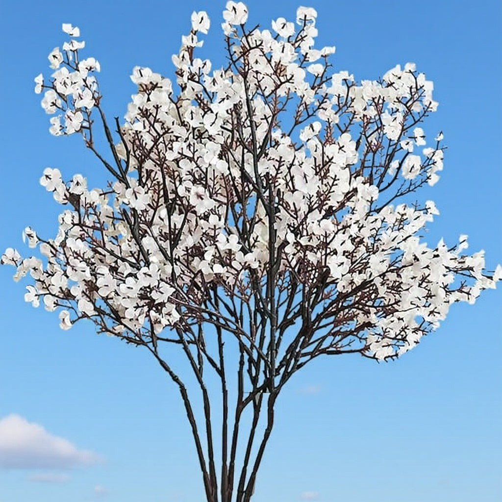 Dekorly Long Stem Artificial Baby Breath Flowers Real Touch Silk Gypsophila Bouquets for Office Indoor Outdoor Wedding DIY Party Centerpieces Decoration