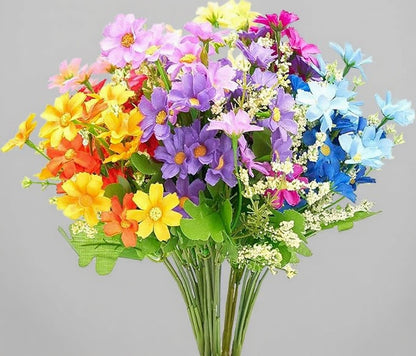 Dekorly Outdoor Artificial Flowers for Decoration,Silk Flowers UV Resistant Fake Flowers No Fade Faux Flowers Bouquet Plants for Indoor Outside Farmhouse Home Garden Decor