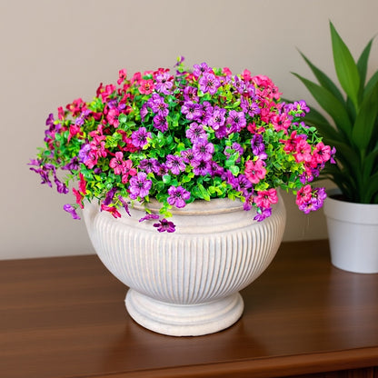 Dekorly Artificial Fake Daisy Flowers Plants for Outdoor Winter Christmas Decoration Faux Silk Daisy Resistant Look Real for Outside Planter Garden Home Office Room Decor |(Pack of 4)