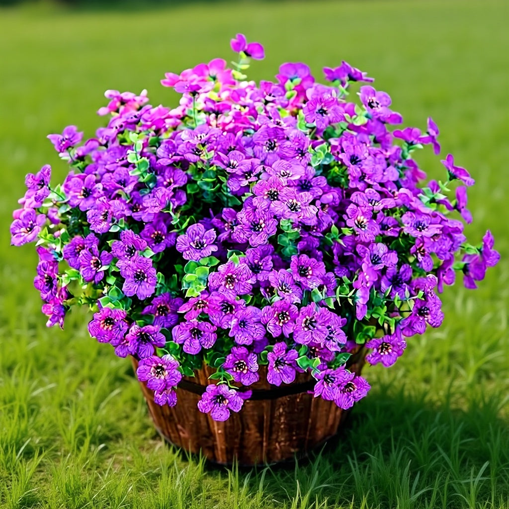 Dekorly Artificial Fake Daisy Flowers Plants for Outdoor Winter Christmas Decoration Faux Silk Daisy Resistant Look Real for Outside Planter Garden Home Office Room Decor |(Pack of 4)