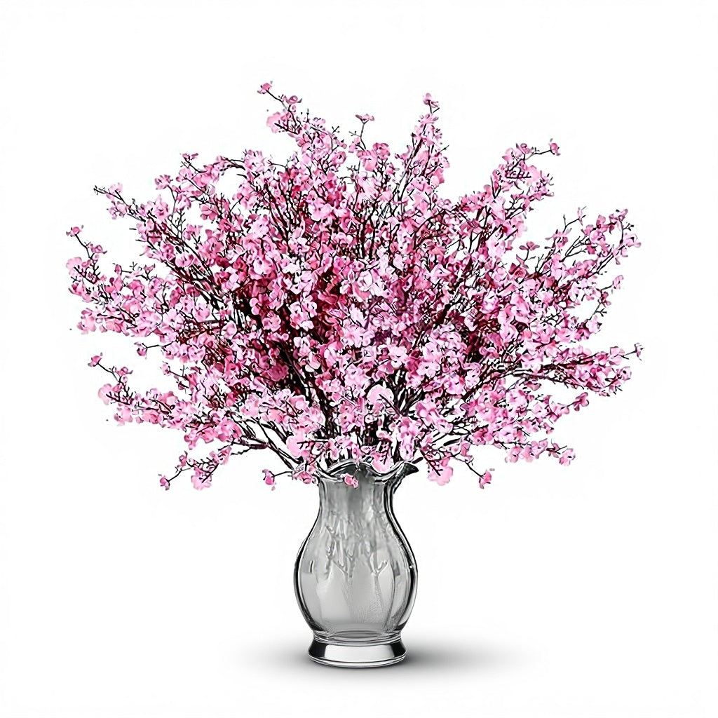 Dekorly Babys Breath Artificial Flowers Gypsophila Bouquets Bulk Real Touch Fake Silk Flowers for Home Wedding DIY Floral Arrangement Kitchen Table Centerpiece Festival Decoration