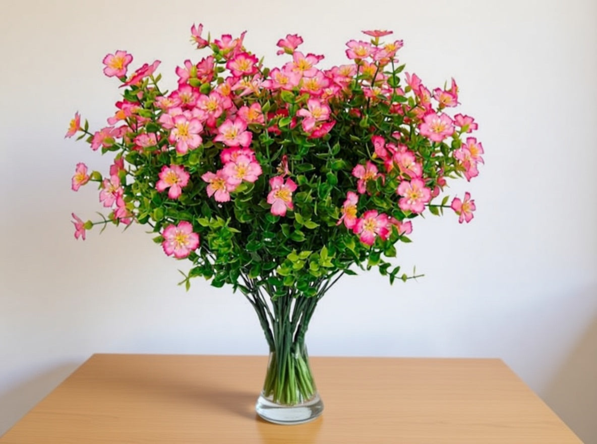 Dekorly Artificial Daisy Flowers Faux Plants Shrubs Plastic Greenery UV Protected for Living Room House Wall Window Porch Office Wedding Decor