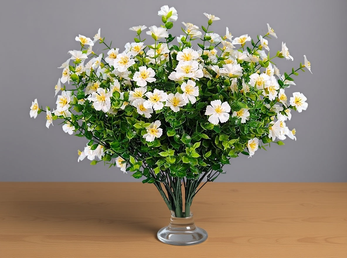 Dekorly Artificial Daisy Flowers Faux Plants Shrubs Plastic Greenery UV Protected for Living Room House Wall Window Porch Office Wedding Decor