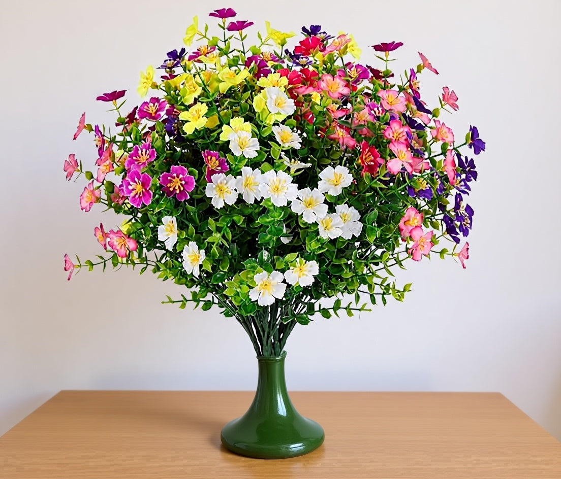 Dekorly Artificial Daisy Flowers Faux Plants Shrubs Plastic Greenery UV Protected for Living Room House Wall Window Porch Office Wedding Decor