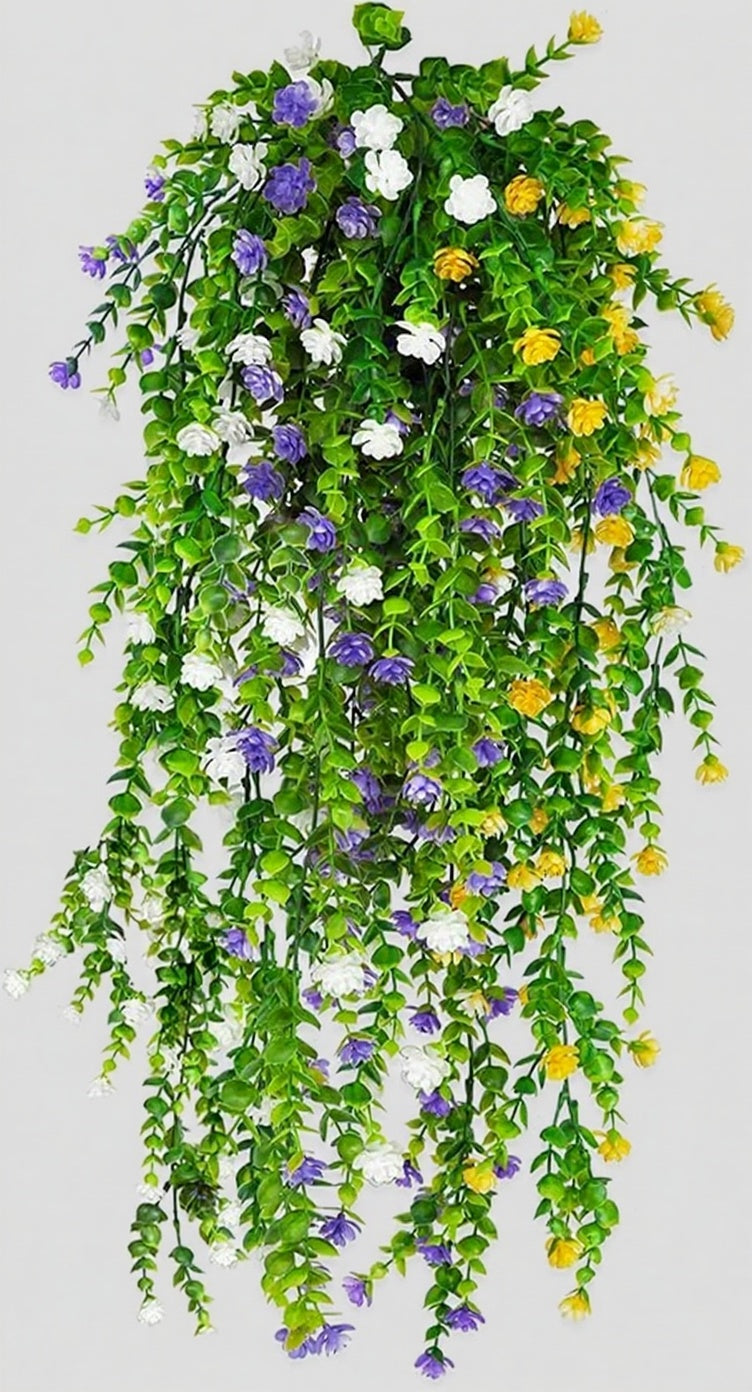 Dekorly Artificial Monstera Leaves Hanging Plants – UV Resistant Tropical Ivy (2 Pack, 65CM)