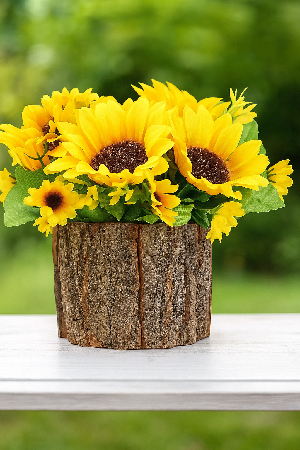 Dekorly Artificial Sunflowers, Fake Flowers/Fake Potted Plants Artificial Plants Indoors in Pots Yellow Decorative Artificial Flowers Indoors for Home Office (Yellow)