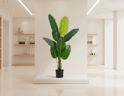 Dekorly 5.2ft Artificial Banana Plant with Pot – Tall Faux Tropical Tree for Living Room, Office, Balcony & Modern Home Decor