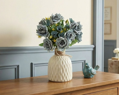 Dekorly Real Touch Artificial Rose Arrangement (30cm) – Modern Home Décor