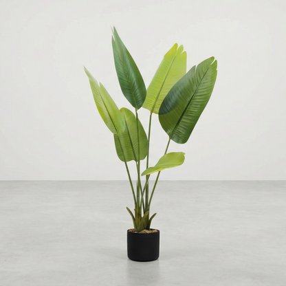 Dekorly 1 Pc 3'5 ft Artificial Banana Leaf Plant with Pot for Home Decor| Balcony | Garden| Bedroom| Living Room| Wedding Decoration (6 Leaves)