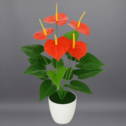 Dekorly Fake Plants Artificial Floor Plants Large Tropical Palm Tree Tall Monstera in Pot for Indoor Outdoor Home. (Anthurium Plant)