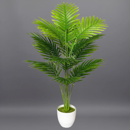 Dekorly Plastic Artificial Palm Plants Leaves Faux Turtle Leaf Fake Monstera Tropical Large Palm Tree Leaves Outdoor Leaf Decorations | 26Inch Plants(Areca Plant)
