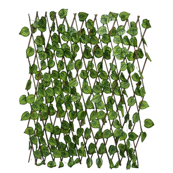 Dekorly Artificial Ivy Leaf Trellis Fence, 10ft x 4ft Expandable Grass Fence, UV Protected Faux Greenery for Outdoor & Indoor Use
