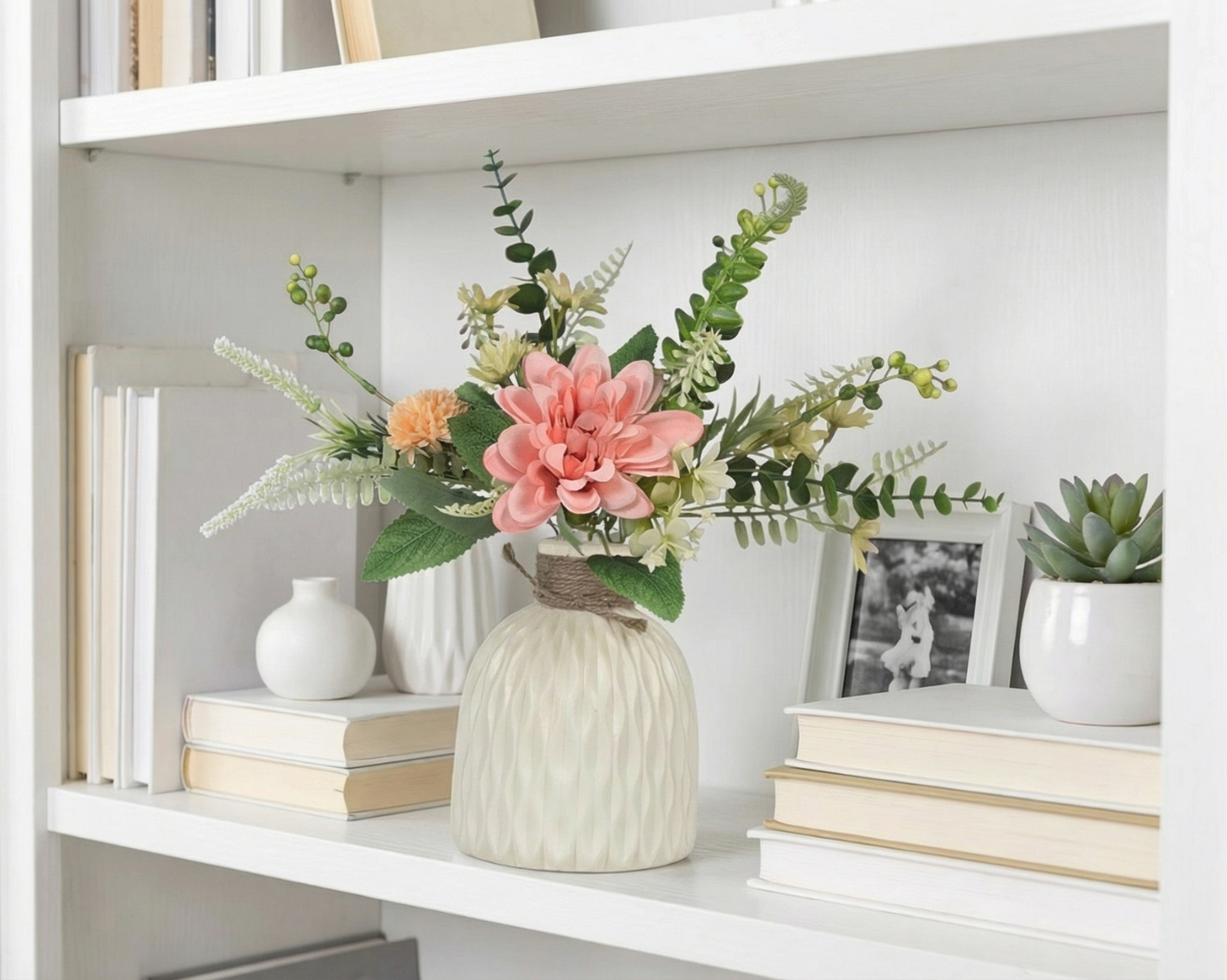 Dekorly Artificial Chrysanthemum Flower Arrangement – 30cm Premium Home & Table Décor