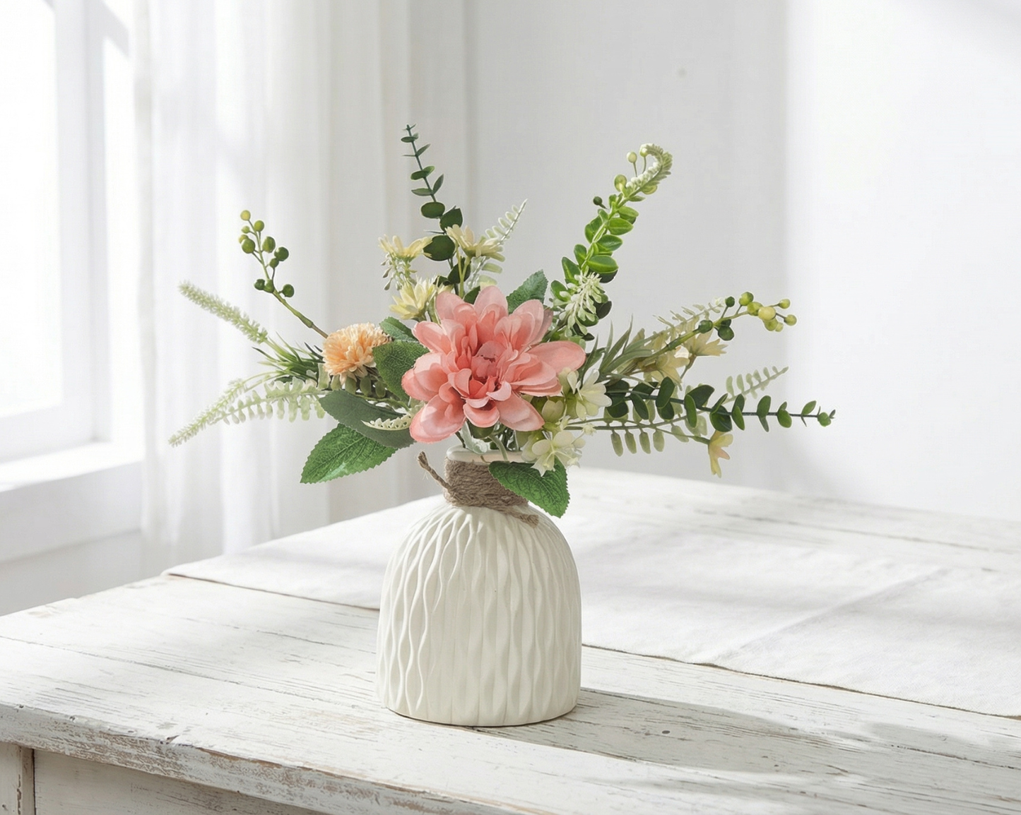 Dekorly Artificial Chrysanthemum Flower Arrangement – 30cm Premium Home & Table Décor