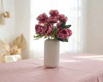 Dekorly Artificial Peony Flower Vase | Elegant Faux Floral Arrangement for Home Decor, Office Desk & Center Table | 40 cm