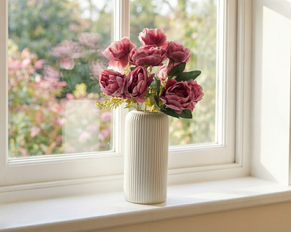 Dekorly Premium Artificial Peony Flower Vase – 40cm Elegant Home Décor Accent