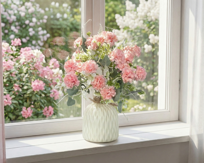 Dekorly Artificial Carnation Flower Arrangement – 30cm Premium Home & Table Décor