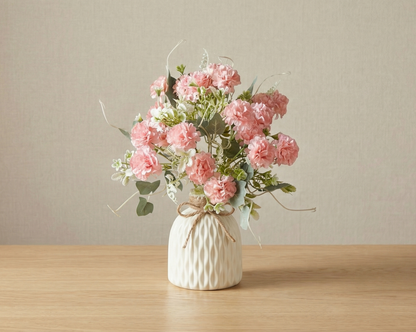 Dekorly Artificial Carnation Flower Arrangement – 30cm Premium Home & Table Décor