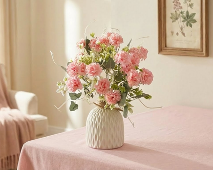 Dekorly Artificial Carnation Flower Arrangement – 30cm Premium Home & Table Décor