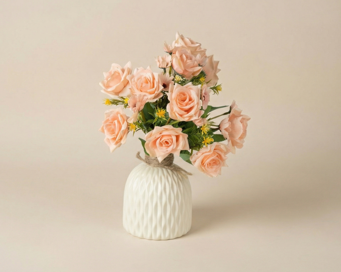 Dekorly Real Touch Artificial Rose Arrangement (30cm) – Modern Home Décor