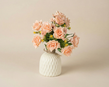 Dekorly Real Touch Artificial Rose Arrangement (30cm) – Modern Home Décor