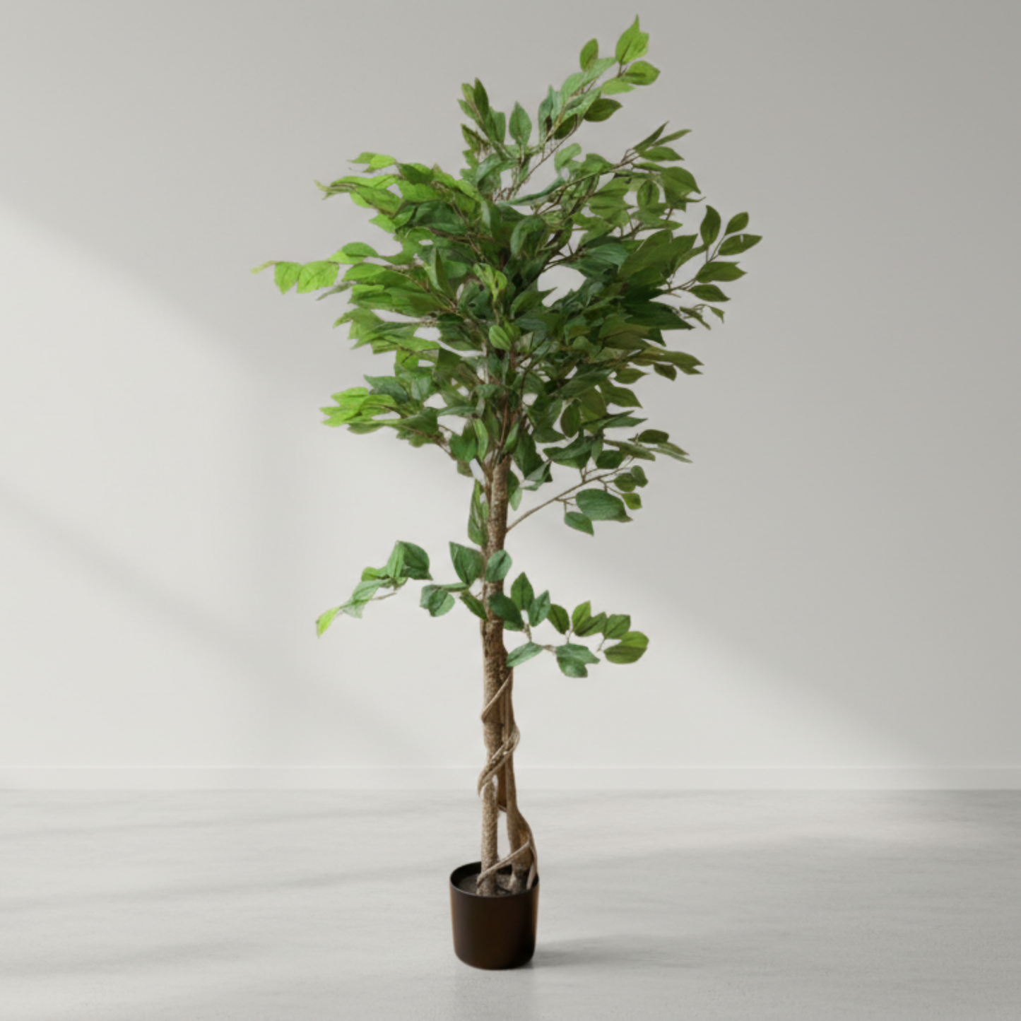 Dekorly 4.2ft Artificial Ficus Tree with Pot – Tall Faux Indoor Plant for Living Room, Office & Modern Home Decor