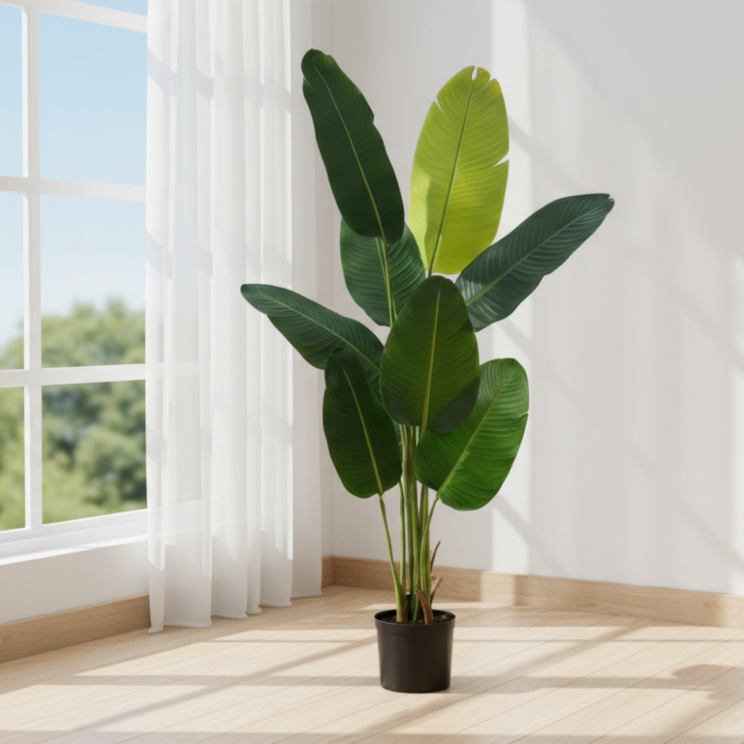 Dekorly 5.2ft Artificial Banana Plant with Pot – Tall Faux Tropical Tree for Living Room, Office, Balcony & Modern Home Decor