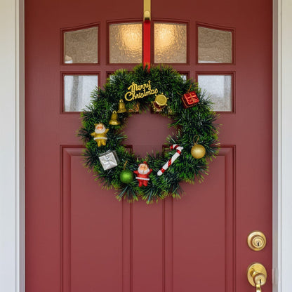 Dekorly Premium Artificial Christmas Wreath with Santa Claus, Baubles & Candy Cane – Front Door Decoration For Indoor/Outdoor Décor
