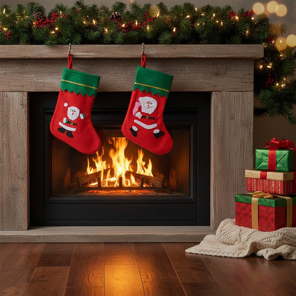 DEKORLY Christmas Stockings (2-Pack) – Classic Holiday Socks for Tree Hanging, Candy Gifts & Home Décor