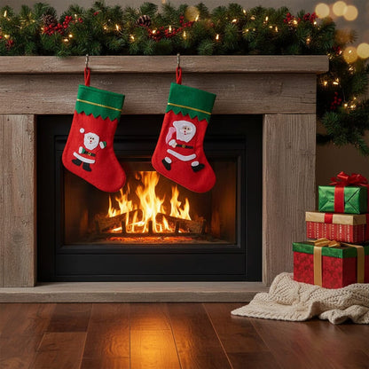 DEKORLY Christmas Stockings (2-Pack) – Classic Holiday Socks for Tree Hanging, Candy Gifts & Home Décor